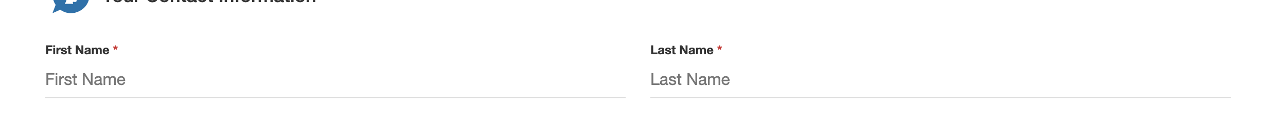 First name and last name fields on the regulations.gov form